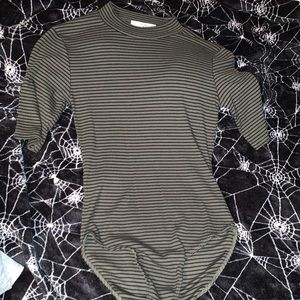 Striped green bodysuit